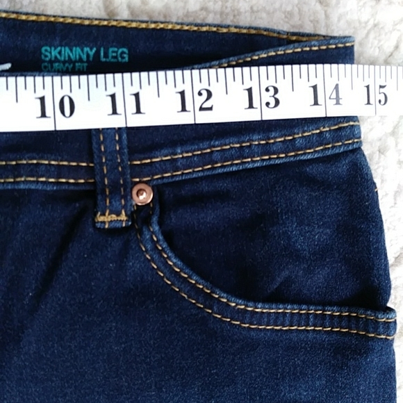 Inc Denim Curvy Fit Skinny Leg Jeans 2 Navy Blue - Picture 14 of 16